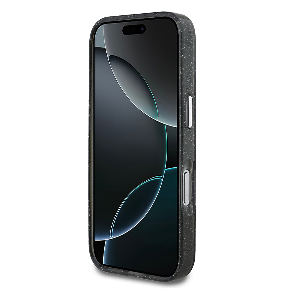 Apple iPhone 17 Pro Case Karl Lagerfeld Original Licensed Shining Glitter Karl & Choupette Sketch Logo Cover - 6