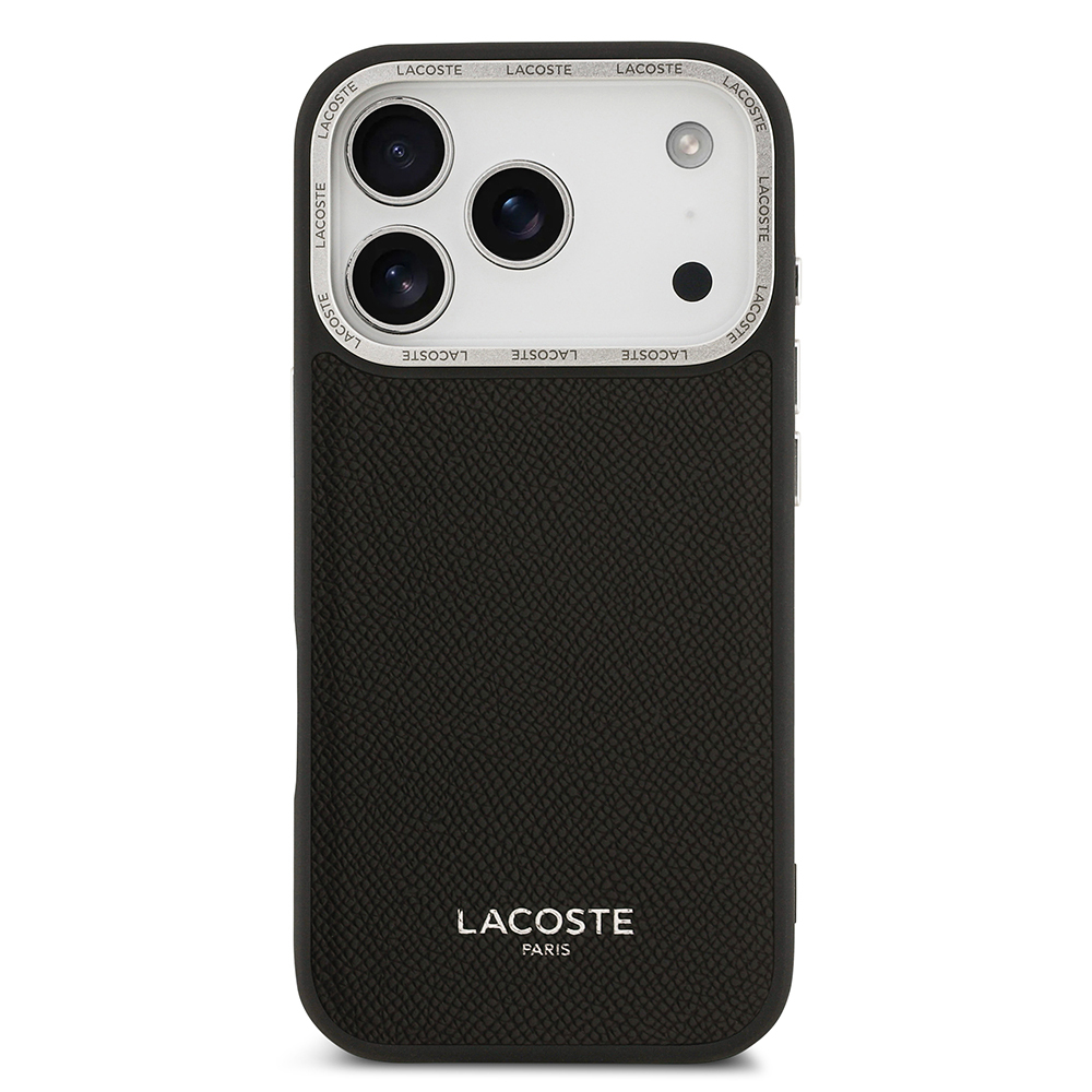 Apple iPhone 17 Pro Case Lacoste Original Licensed M-safe Charging Feature Champs Elysees PU Leather Design Cover - 11