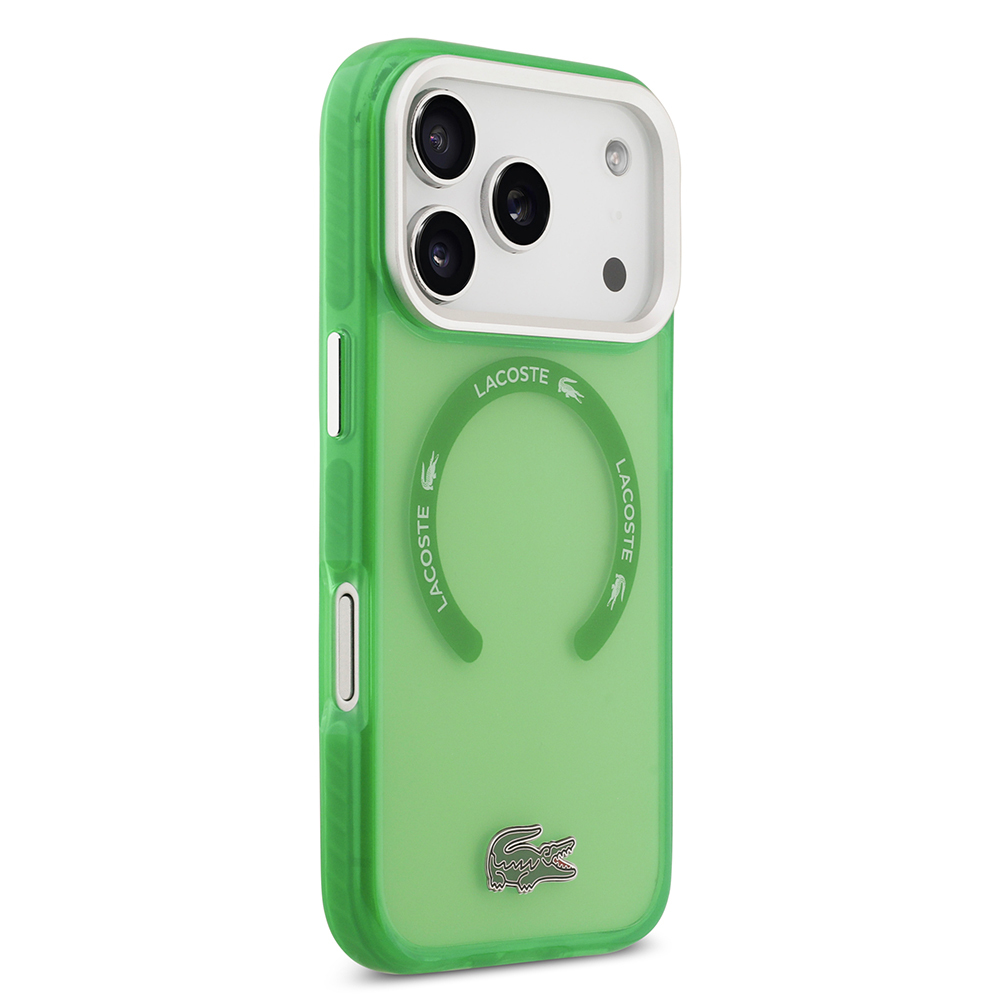 Apple iPhone 17 Pro Case Lacoste Original Licensed M-Safe Charging Feature Iconic Crocodile Logo Frosted Cover - 7