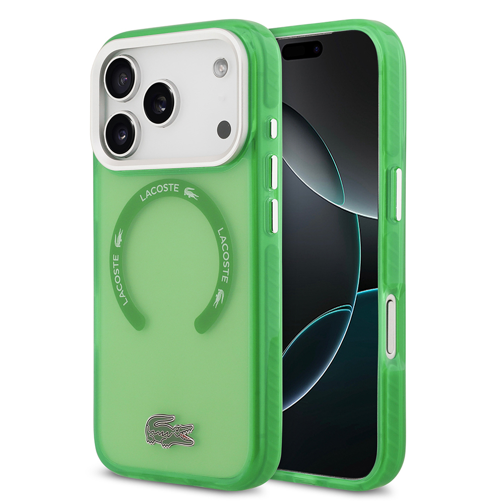 Apple iPhone 17 Pro Case Lacoste Original Licensed M-Safe Charging Feature Iconic Crocodile Logo Frosted Cover - 2