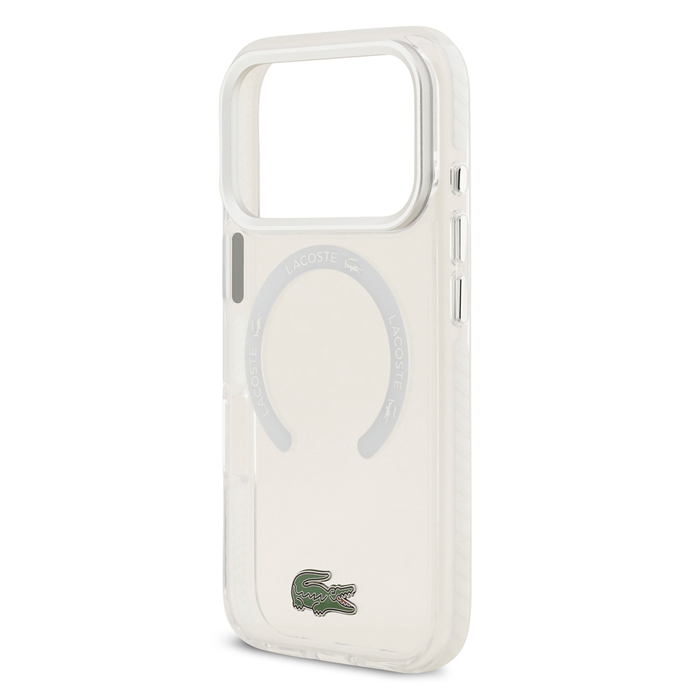 Apple iPhone 17 Pro Case Lacoste Original Licensed M-Safe Charging Feature Iconic Crocodile Logo Frosted Cover - 15