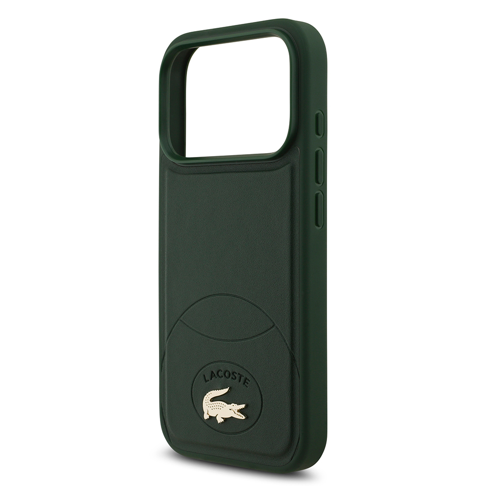 Apple iPhone 17 Pro Case Lacoste Original Licensed M-Safe Charging Feature PU Leather Design Metal Logo Cover - 14