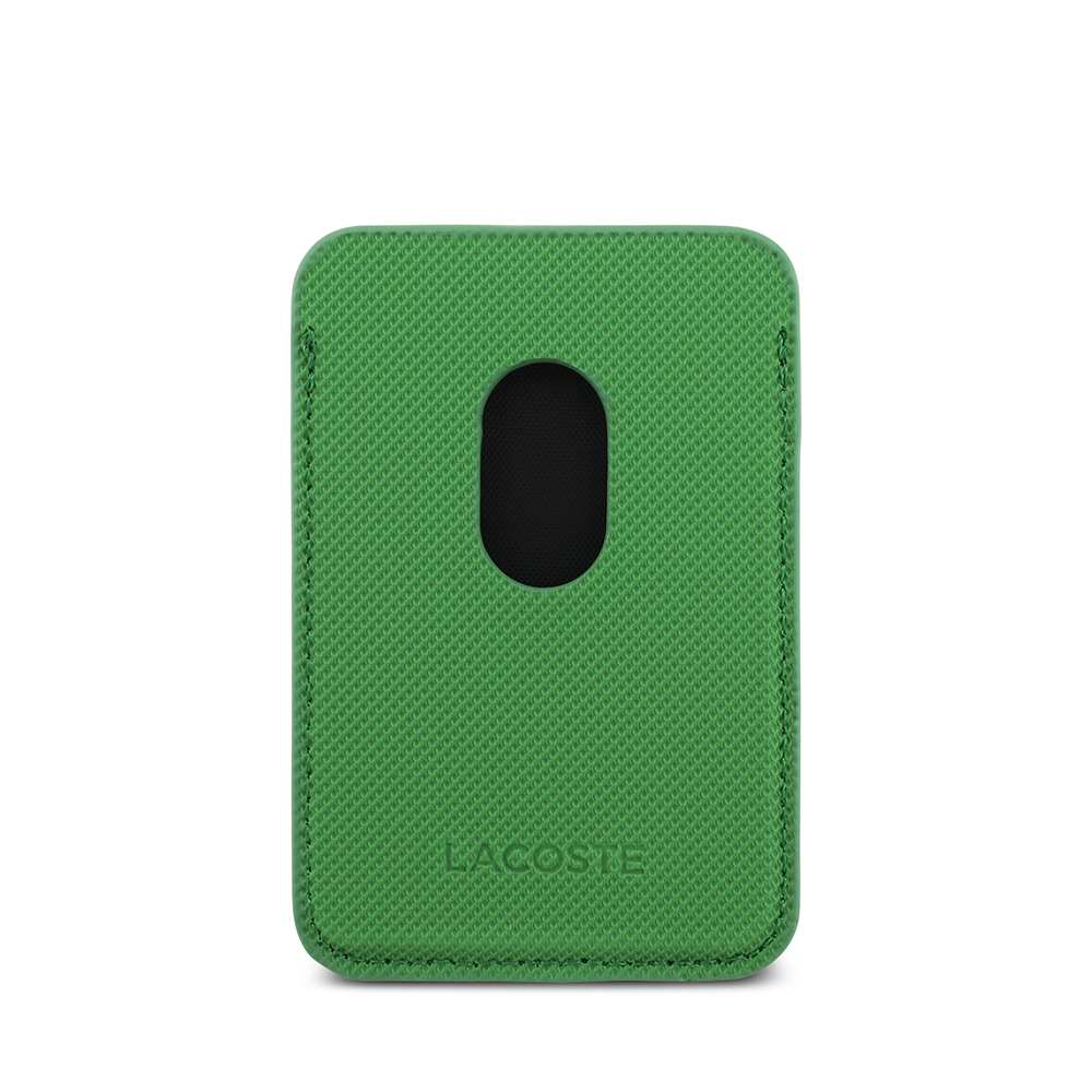 Apple iPhone 17 Pro Case Lacoste Original Licensed M-Safe Charging Feature PU Pique Pattern Metal Logo Card Holder Cover - 14