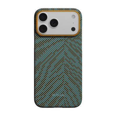 Apple iPhone 17 Pro Case M-safe Charging Enabled Aramid Fiber Pitaka Breath of Veins Series Cover Green