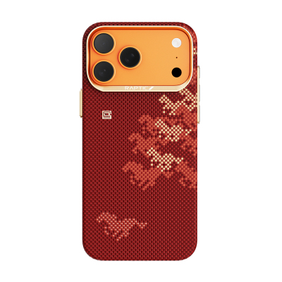 Apple iPhone 17 Pro Case M-safe Charging Enabled Raptic Aramid Skin Chivalry Series Cover Red