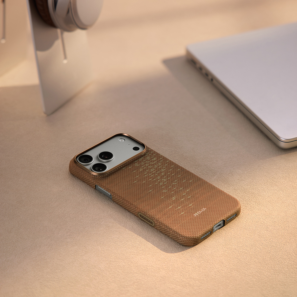 Apple iPhone 17 Pro Case M-safe Charging Feature Aramid Fiber Pitaka Glints of Gold Ultra Slim Series Cover - 22