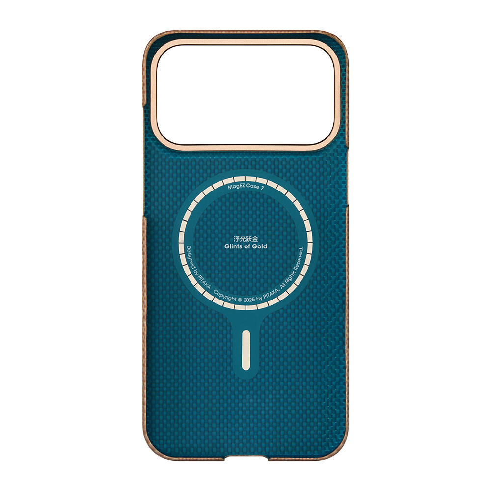 Apple iPhone 17 Pro Case M-safe Charging Feature Aramid Fiber Pitaka Glints of Gold Ultra Slim Series Cover - 10