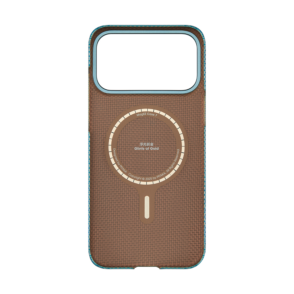 Apple iPhone 17 Pro Case M-safe Charging Feature Aramid Fiber Pitaka Glints of Gold Ultra Slim Series Cover - 19