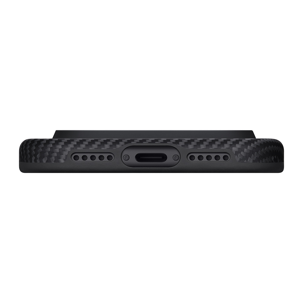 Apple iPhone 17 Pro Case M-safe Charging Feature Aramid Fiber Pitaka Military-Grade Classic Series Black-Grey Twill Cover - 7