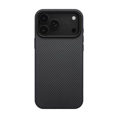 Apple iPhone 17 Pro Case M-safe Charging Feature Aramid Fiber Pitaka Military-Grade Classic Series Black-Grey Twill Cover Black