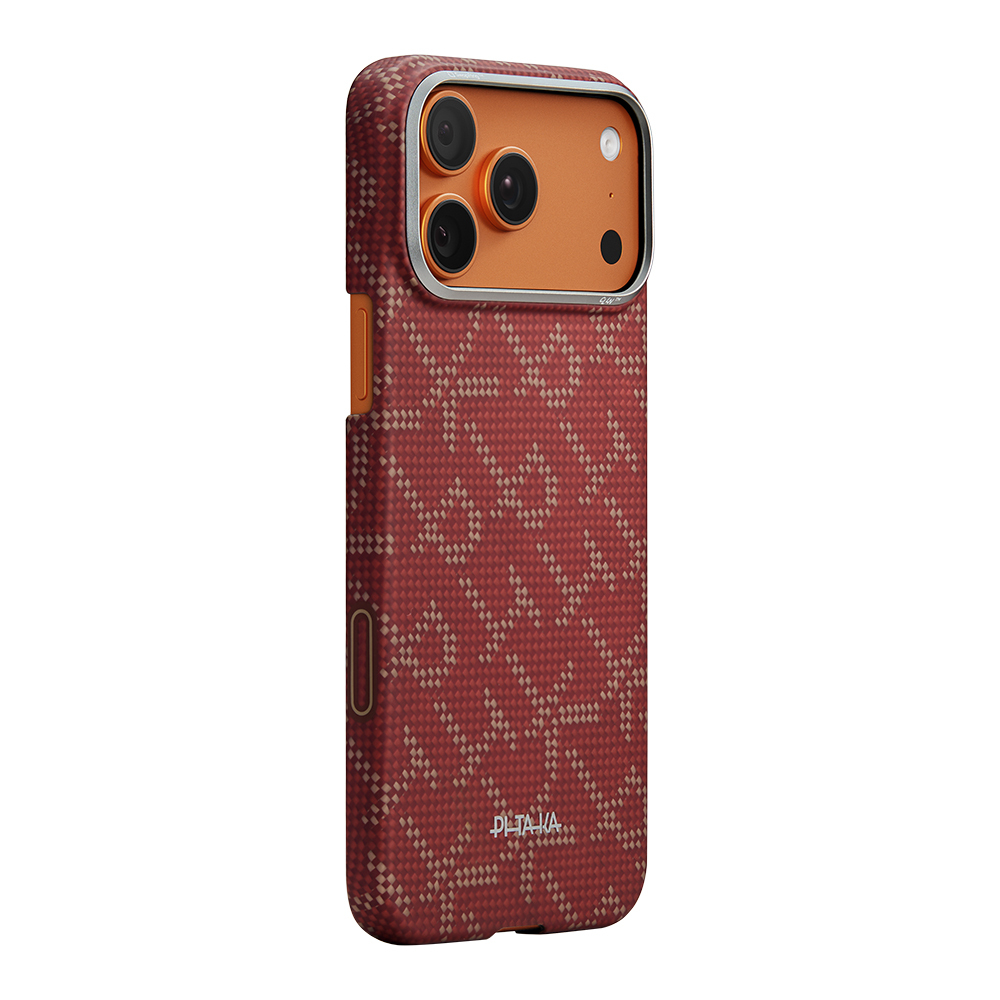 Apple iPhone 17 Pro Case M-safe Charging Feature Aramid Fiber Pitaka Tactile Woven Monogram Series Cover - 3