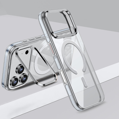 Apple iPhone 17 Pro Case M-safe Charging Feature Legendary Cover Wlons Stand Silver