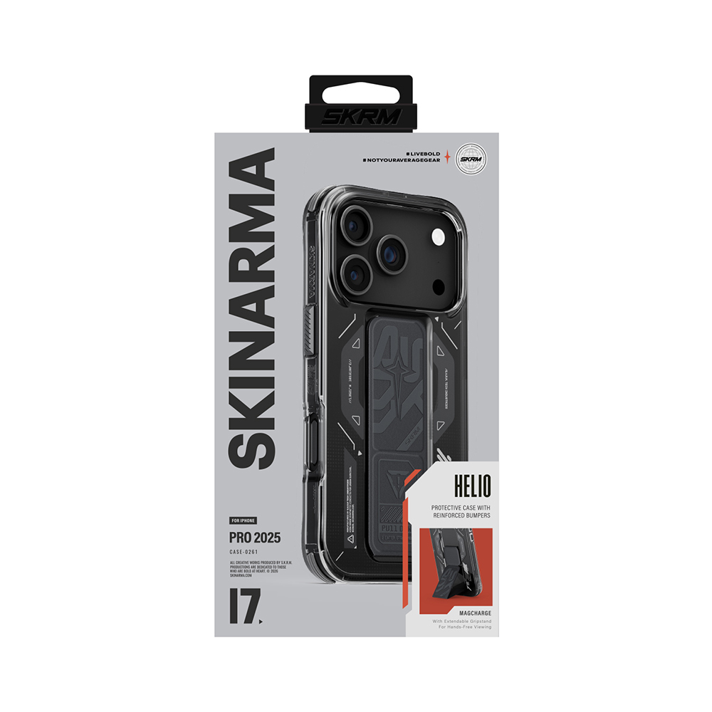 Apple iPhone 17 Pro Case M-safe Charging Feature Technology Pattern Skinarma Helio Mag Charge Stand Cover - 9