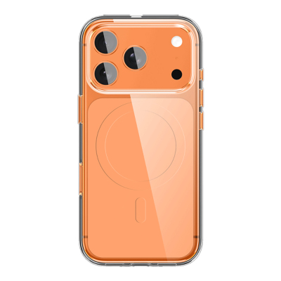 Apple iPhone 17 Pro Case M-safe Charging Feature Transparent Design Wlons Apple Cover Orange