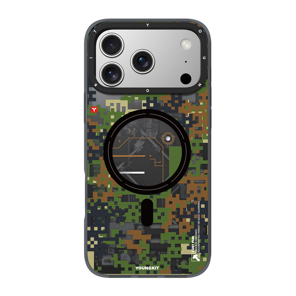 Apple iPhone 17 Pro Case M-Safe Charging Feature Youngkit Camouflage Sykell Series Cover - 2