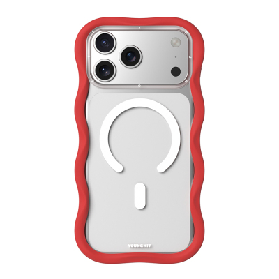 Apple iPhone 17 Pro Case M-safe Charging Feature Youngkit Wave Clear Series Cover Red