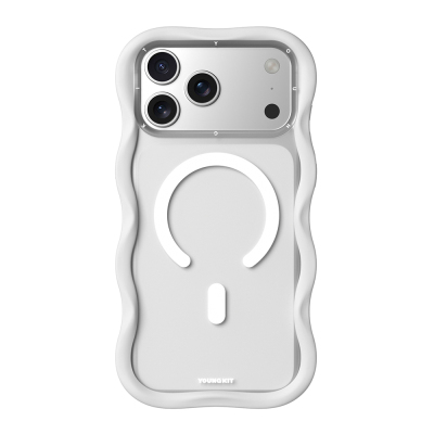 Apple iPhone 17 Pro Case M-safe Charging Feature Youngkit Wave Matte Series Cover White