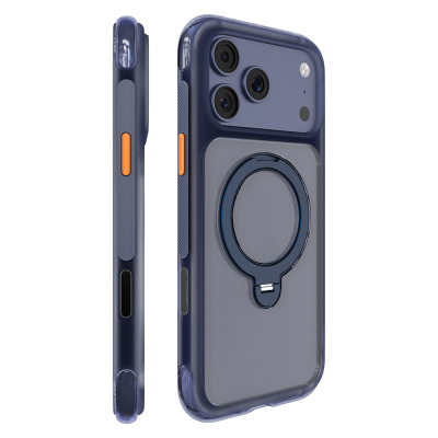Apple iPhone 17 Pro Case M-safe Charging Stand Airbag Design Mutural Air Shield Series Cover Navy blue