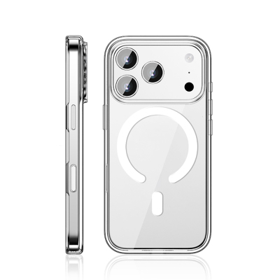 Apple iPhone 17 Pro Case M-safe Charging Transparent Hard PC Wlons Pita Cover Şeffaf
