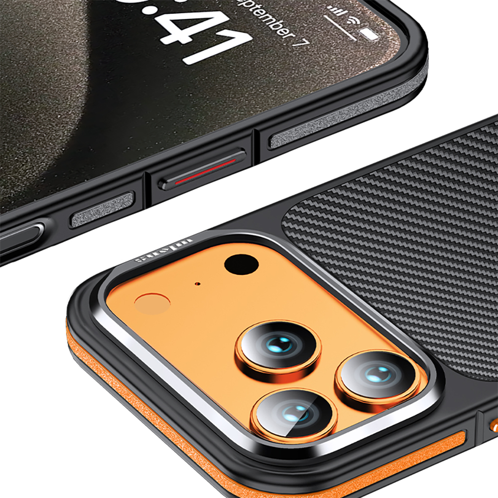 Apple iPhone 17 Pro Case Matte Transparent Carbon Fiber Look Wlons Marine Cover - 9