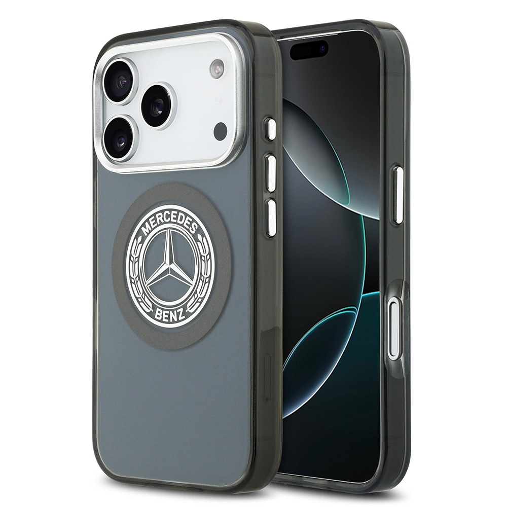 Apple iPhone 17 Pro Case Mercedes Benz Original Licensed M-Safe Charging Feature Dual Layer PC Nostalgic Star Design Cover - 1