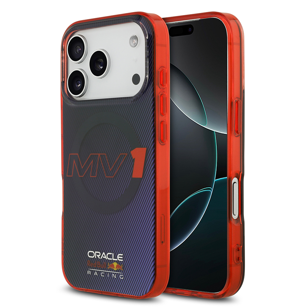 Apple iPhone 17 Pro Case Redbull Original Licensed M-safe Charging Feature Dual Layer Striped Patterned Hard PC MV Cover - 2