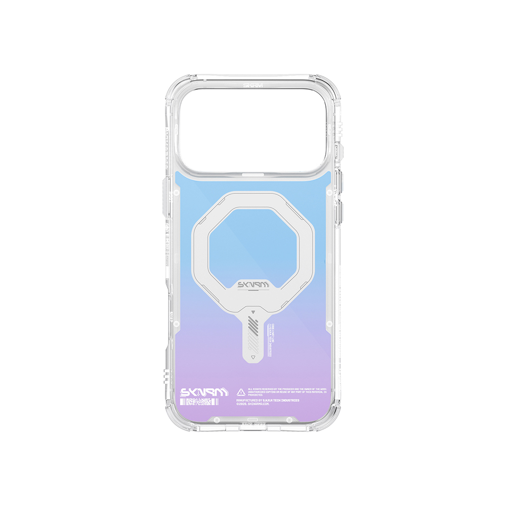 Apple iPhone 17 Pro Case Skinarma M-Safe Charging Feature IML Printed Holographic MYST Cover - 5
