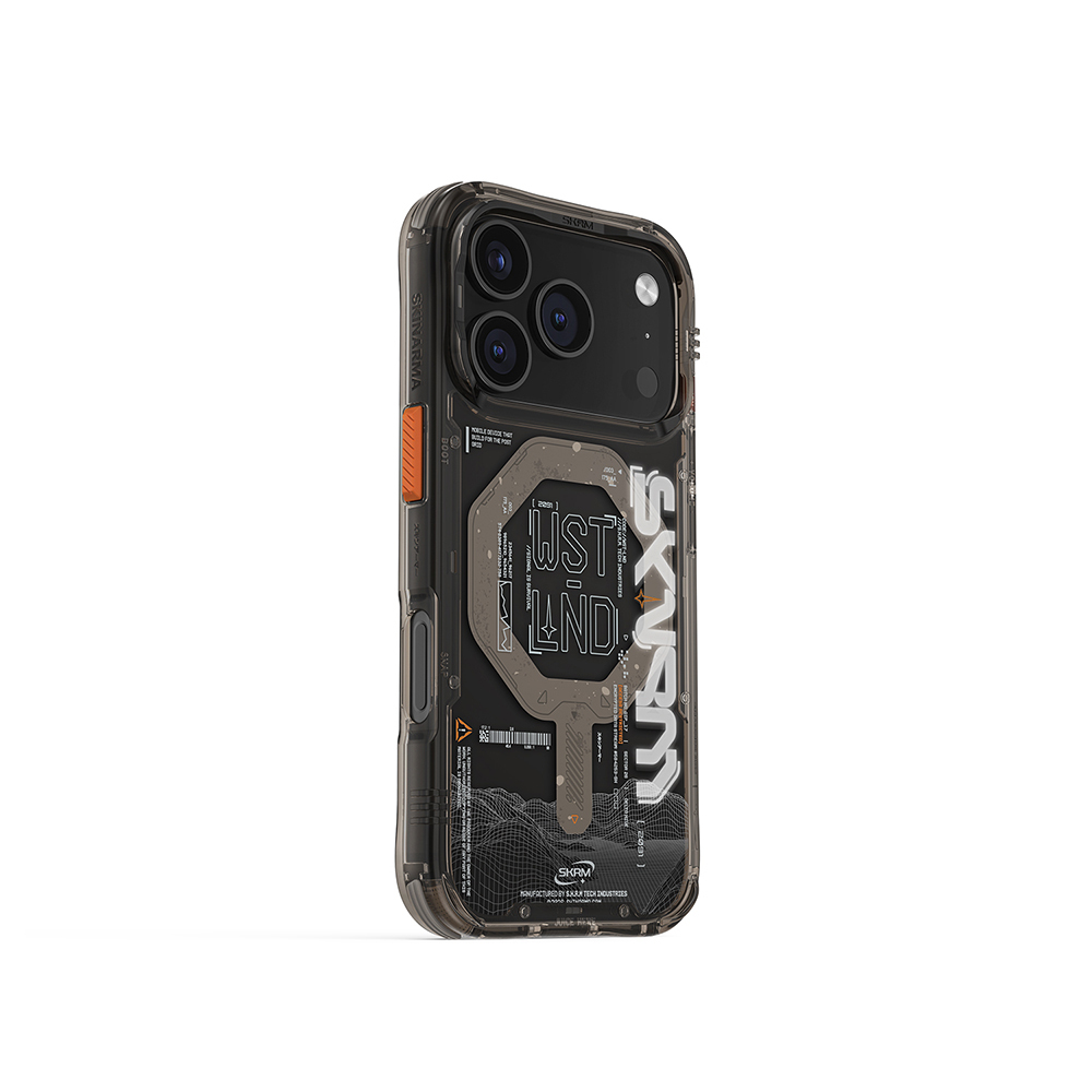 Apple iPhone 17 Pro Case Skinarma M-safe Charging Feature Sonix Cover with Text Pattern and Airbag Design - 7