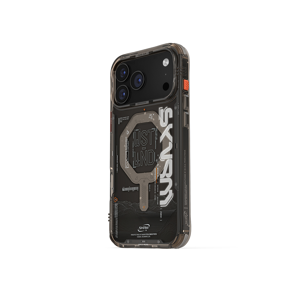 Apple iPhone 17 Pro Case Skinarma M-safe Charging Feature Sonix Cover with Text Pattern and Airbag Design - 9