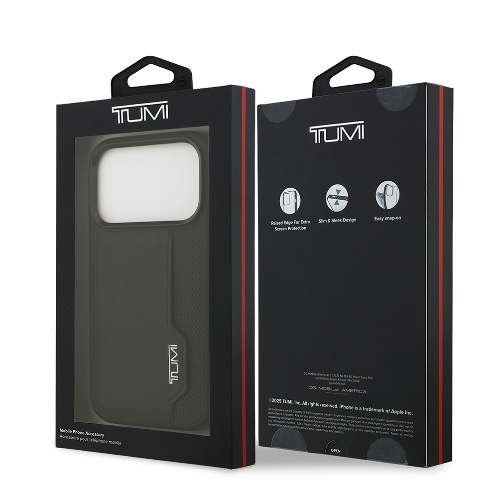 Apple iPhone 17 Pro Case TUMI Original Licensed Leather Vertical Card Holder Cover - 9