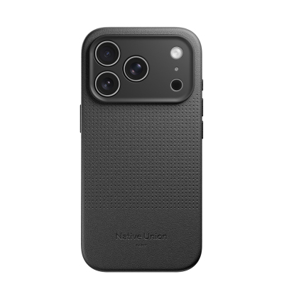 Apple iPhone 17 Pro Case with M-safe Charging Feature, Leather Texture, Native Union 2025 Active Series Cover Black