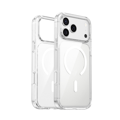 Apple iPhone 17 Pro Case with M-safe Charging Feature Wiwu CS-202 Crystal Shield Pro Series Anti-Yellowing Hard PC Cover Şeffaf