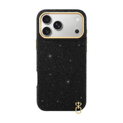 Apple iPhone 17 Pro Case with Shimmering Glitter Design, Pynana Diamond Sky Series Cover Black
