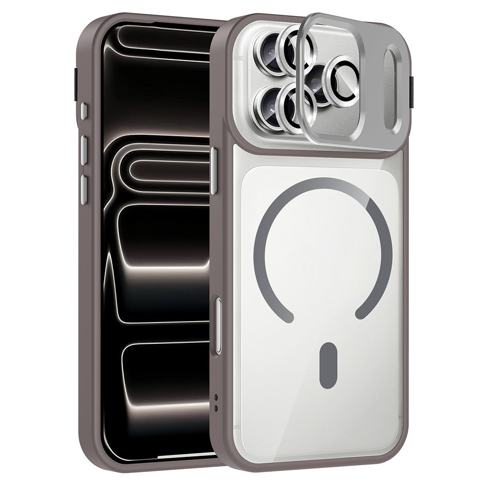 Apple iPhone 17 Pro Case with Stand and Camera Lens Gift Zore Etro Cover with M-Safe Charging Function - 7