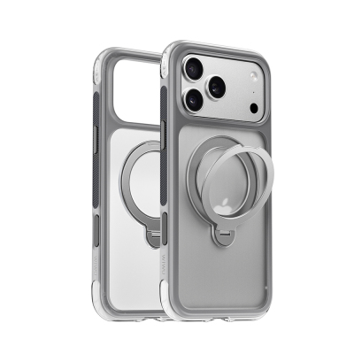 Apple iPhone 17 Pro Case Wiwu AS-203 AeroShield Ultra Series M-safe Charging Enabled Airbag Designed Stand Cover Grey