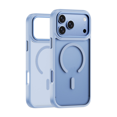 Apple iPhone 17 Pro Case Wiwu FGG-012 ArmorPro Series M-safe Charging Enabled Fingerprint Resistant Case Açık Mavi