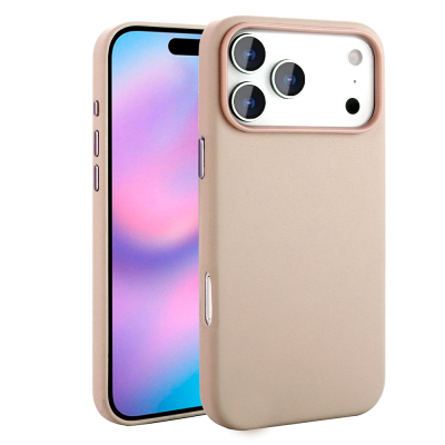 Apple iPhone 17 Pro Case Zore Cupra M-safe Charging Featured PU Leather Look Cover Pink