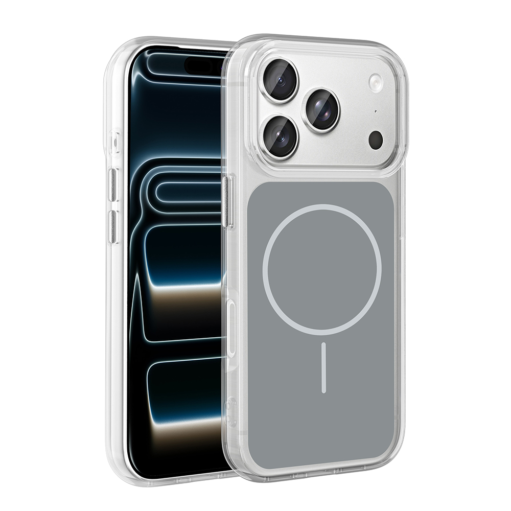 Apple iPhone 17 Pro Case Zore Iconic Hard Silicone Cover with Metal Button Design - 6