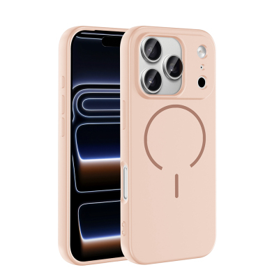 Apple iPhone 17 Pro Case Zore Meta Cover with M-safe Charging Feature Rose Pembe