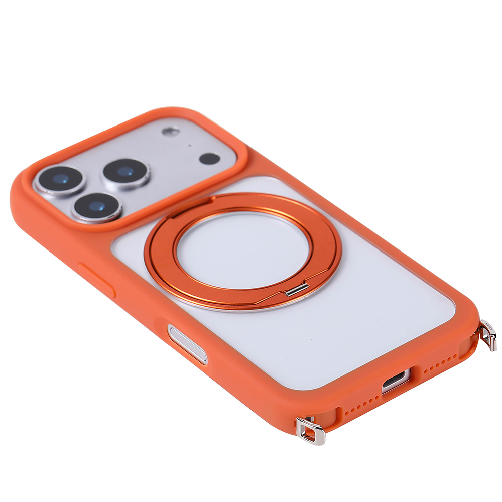 Apple iPhone 17 Pro Case Zore Piza Silicone Cover with M-Safe Charging Stand - 7