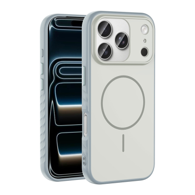 Apple iPhone 17 Pro Case Zore Tea Cover M-safe Charging Feature Silver