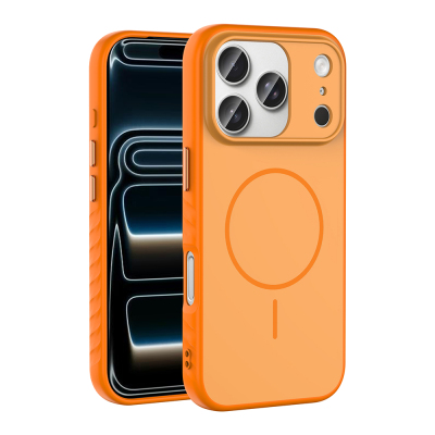 Apple iPhone 17 Pro Case Zore Tea Cover M-safe Charging Feature Orange