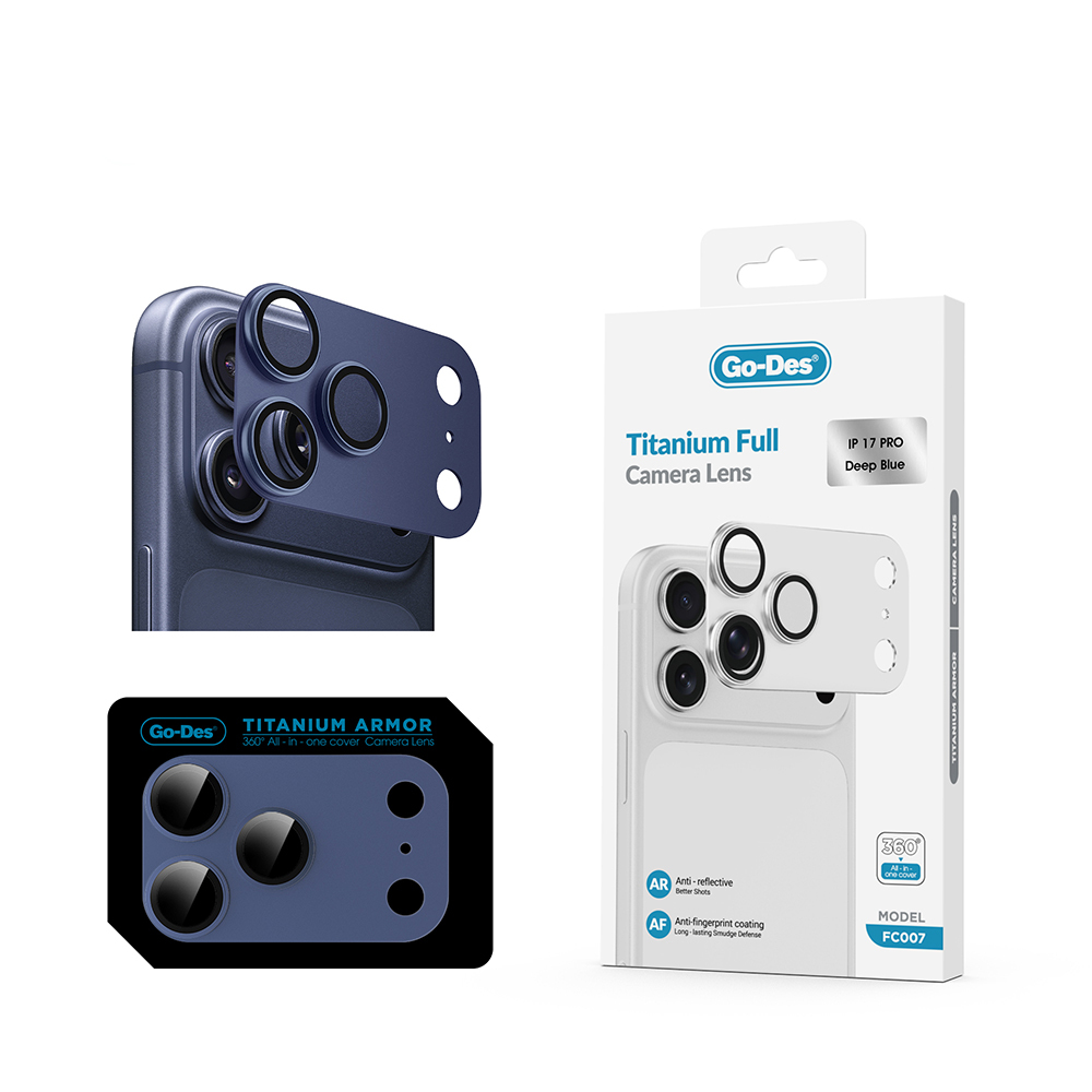 Apple iPhone 17 Pro Go Des FC007 Titanium Series Anti-Reflective Camera Lens Protector - 7