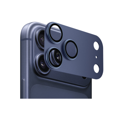 Apple iPhone 17 Pro Go Des FC007 Titanyum Serisi Anti Reflective Kamera Lens Koruyucu Lacivert