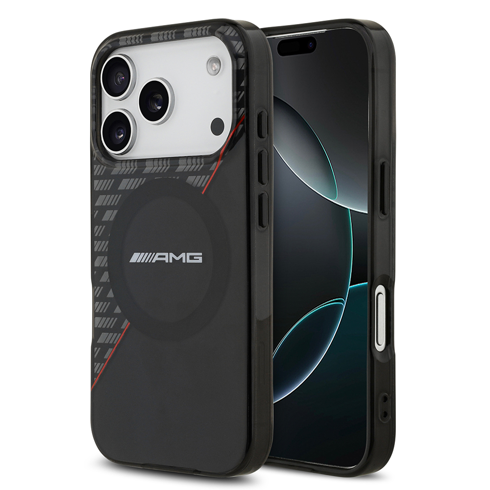 Apple iPhone 17 Pro Kılıf AMG Orjinal Lisanslı M-safe Şarj Özellikli Çift Katmanlı Kırmızı Çapraz Çizgili Kapak - 1
