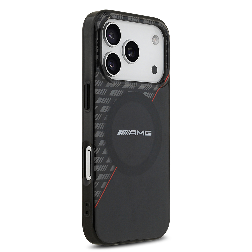 Apple iPhone 17 Pro Kılıf AMG Orjinal Lisanslı M-safe Şarj Özellikli Çift Katmanlı Kırmızı Çapraz Çizgili Kapak - 5