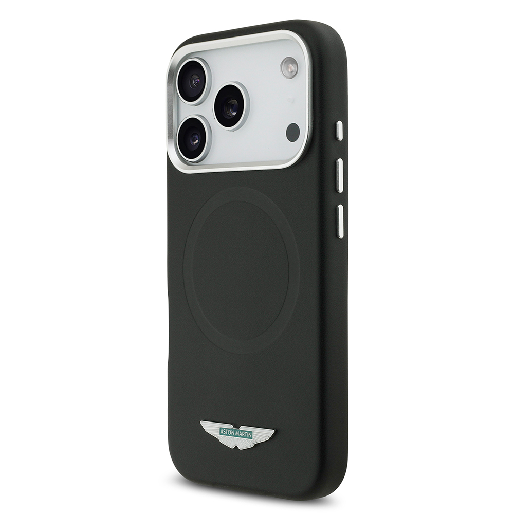 Apple iPhone 17 Pro Kılıf Aston Martin Orjinal Lisanslı M-safe Şarj Özellikli Metal Logolu PU Deri Kapak - 3