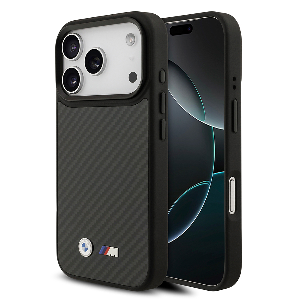 Apple iPhone 17 Pro Kılıf BMW Orjinal Lisanslı M-safe Şarj Özellikli Karbon Fiber Metal Logolu Kevlar Kapak - 2