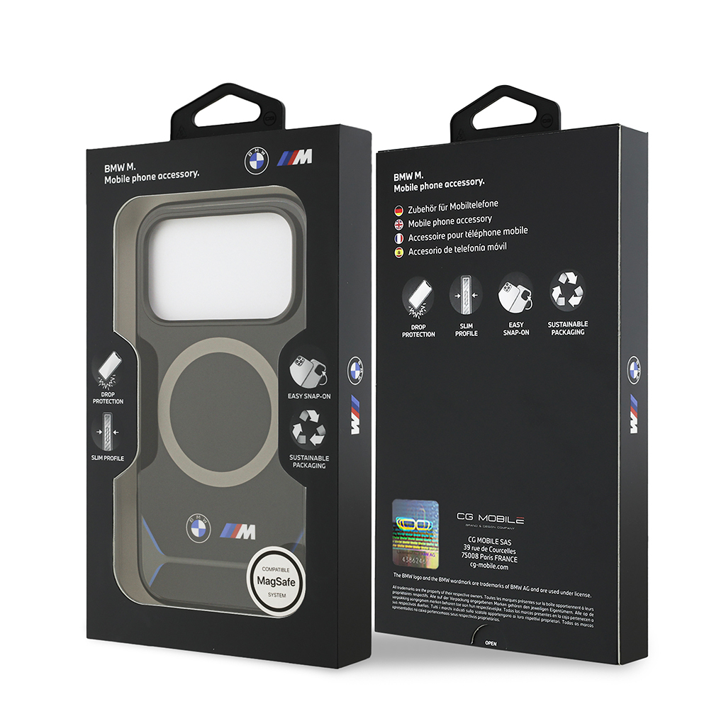 Apple iPhone 17 Pro Kılıf BMW Orjinal Lisanslı M-safe Şarj Özellikli Metal Buton Tasarımlı IML Baskılı M Dizayn Kapak - 9