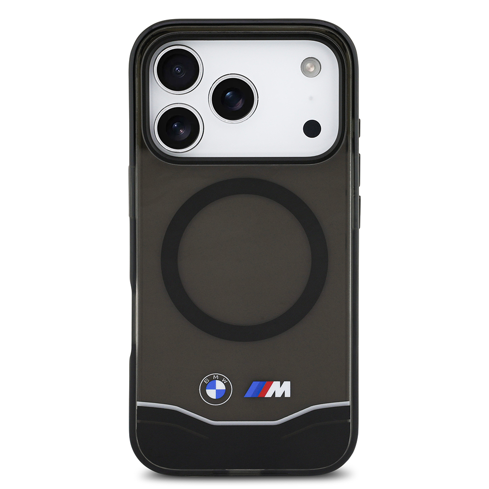 Apple iPhone 17 Pro Kılıf BMW Orjinal Lisanslı M-safe Şarj Özellikli Metal Buton Tasarımlı Tranparan M Dizayn Kapak - 4